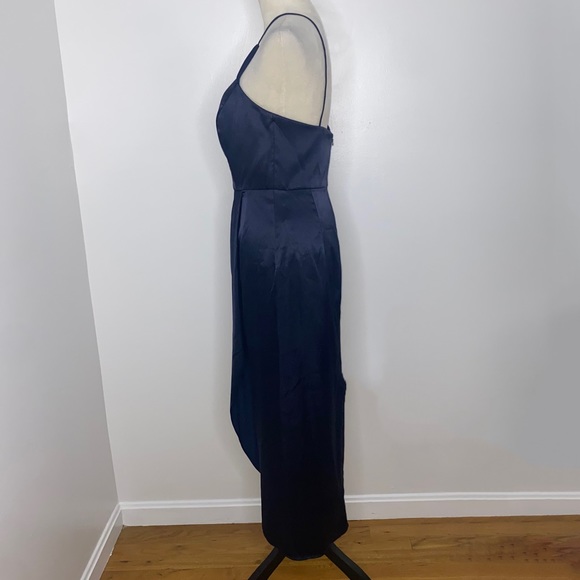 After Six NWT halter charmeuse midi bridesmaid dress size 8 midnight - Picture 4 of 13